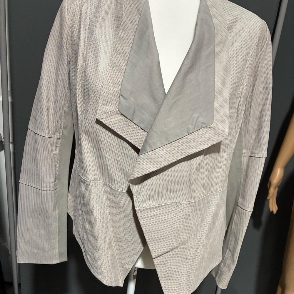 G.I.L.I. Gray Leather Jacket Asymmetrical Design